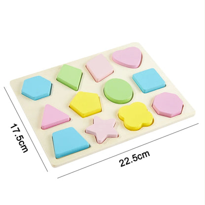 Montessori 3D Wooden Puzzles Educational Baby Toy for Early Learning