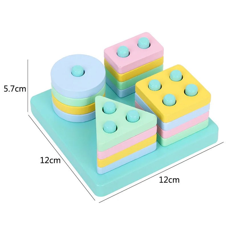 Montessori 3D Wooden Puzzles Educational Baby Toy for Early Learning