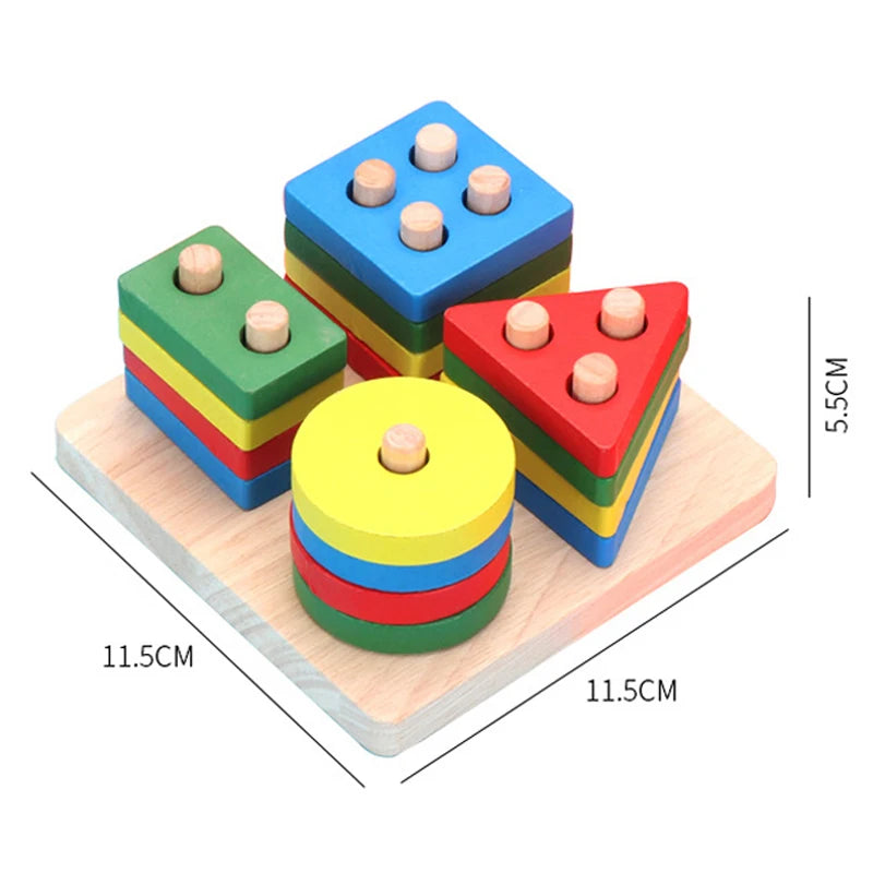 Montessori 3D Wooden Puzzles Educational Baby Toy for Early Learning