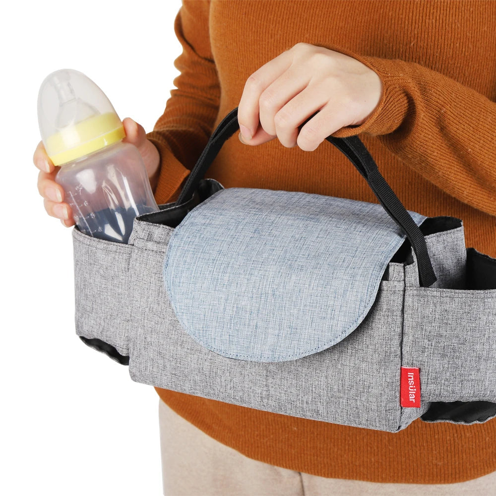 Insular Diaper Bag with Milk Bottle Insulation and Storage