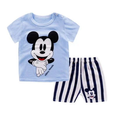 Summer Cotton T-Shirt & Shorts Set – Kids' Two-Piece Outfit