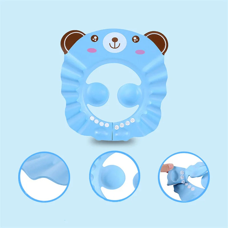 Adjustable Baby Shower Cap for Kids Ear Protection and Shampooing