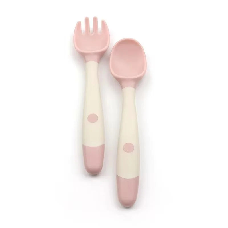 Children’s Silicone Training Tableware Set – Bendable Spoon & Fork