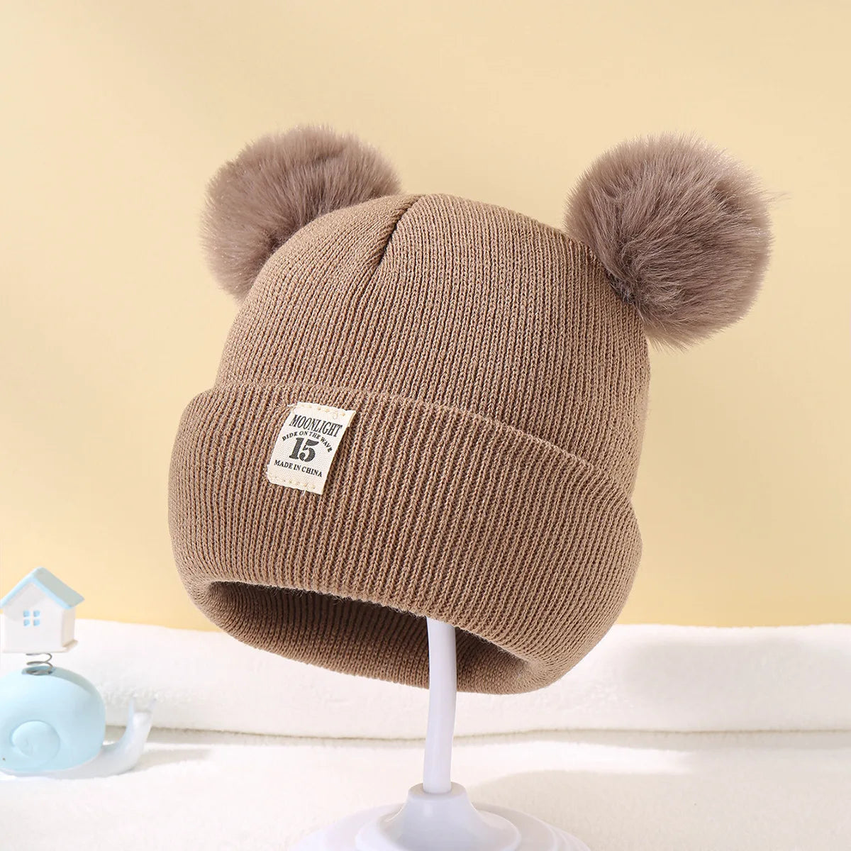 Autumn Winter Baby Knitted Hat with Pom for Boys Girls