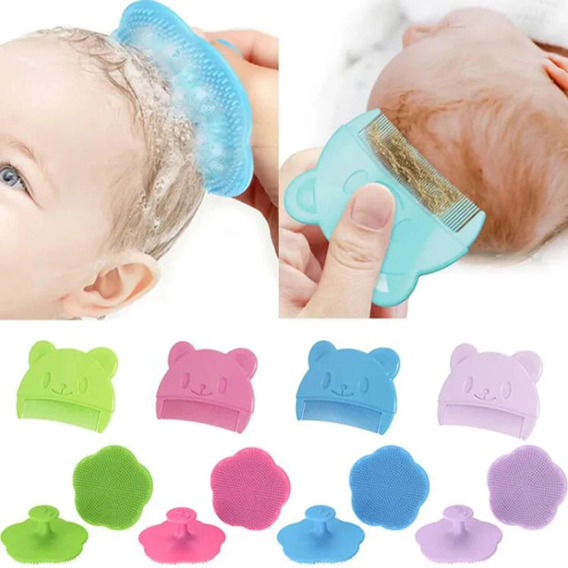 Baby Head Fat Comb and Soft Silicone Massager for Newborns