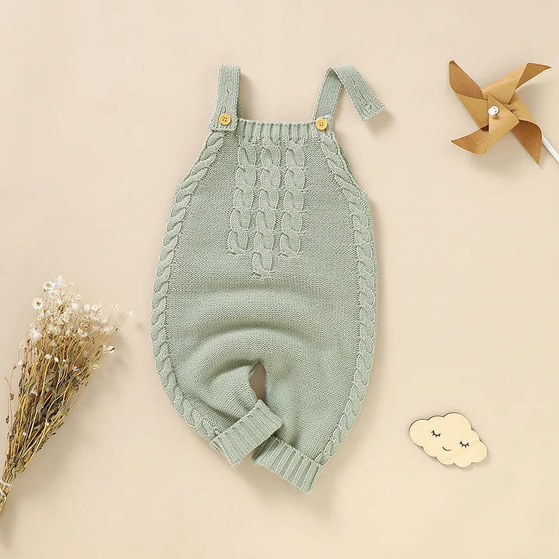 Newborn Baby Sleeveless Romper Knitted Jumpsuit Outfit 0-18M