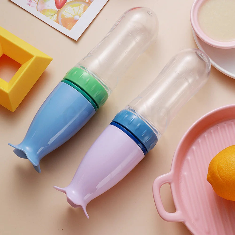 90ML Silicone Squeeze Feeding Bottle for Newborn Baby and Toddlers