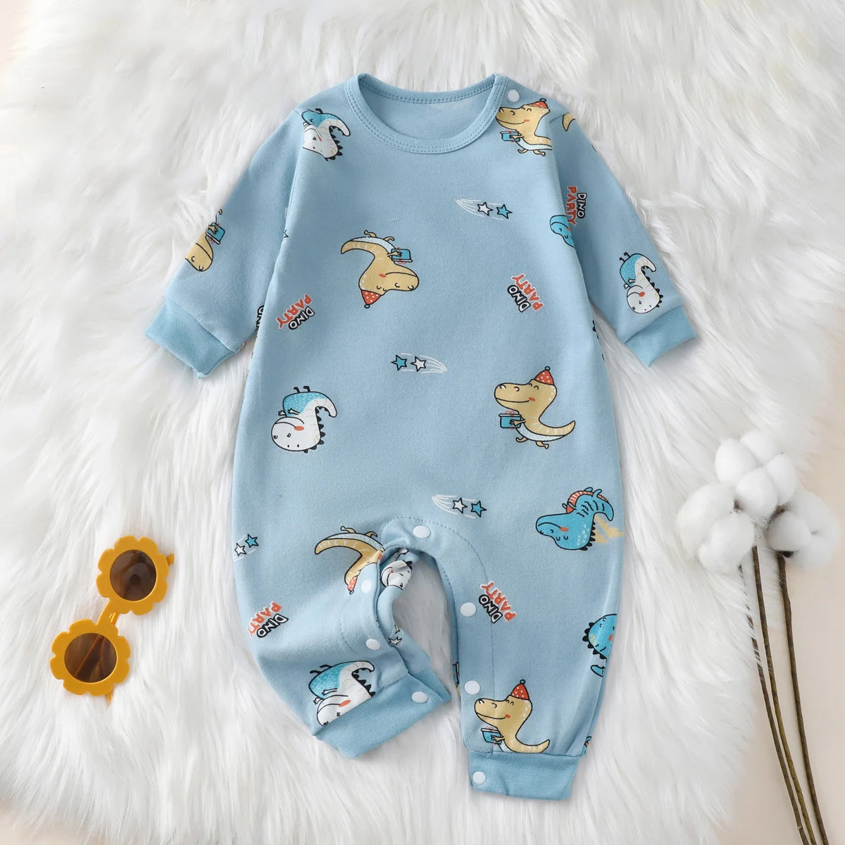 100% Cotton Baby Jumpsuit – Animal Print Newborn Onesie