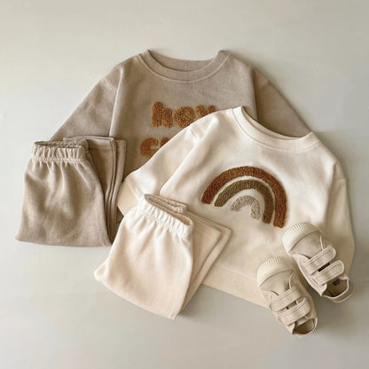 Casual Autumn Infant Set: Long Sleeve Top + Loose Pants