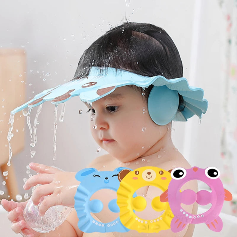 Adjustable Baby Shower Cap for Kids Ear Protection and Shampooing