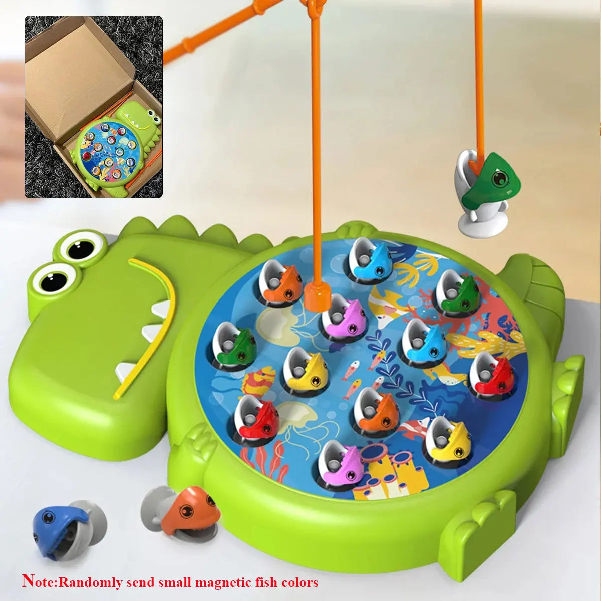 Dinosaur Magnetic Fishing Toy Set Montessori Educational Rod Game for Kids