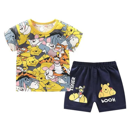 Summer Cotton T-Shirt & Shorts Set – Kids' Two-Piece Outfit