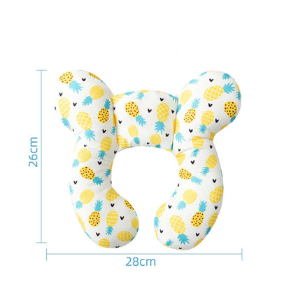 Cartoon U-Shaped Cotton Pillow for Baby Travel and Stroller