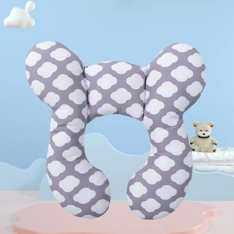 Cartoon U-Shaped Cotton Pillow for Baby Travel and Stroller