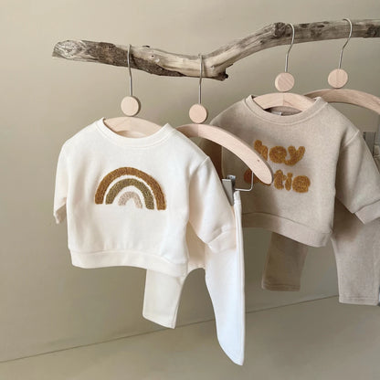 Casual Autumn Infant Set: Long Sleeve Top + Loose Pants