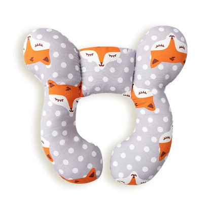 Cartoon U-Shaped Cotton Pillow for Baby Travel and Stroller