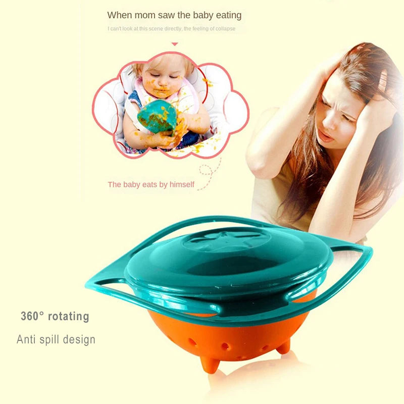 Magic Gyro Bowl 360° Spill-Proof Bowl with Lid for Feeding