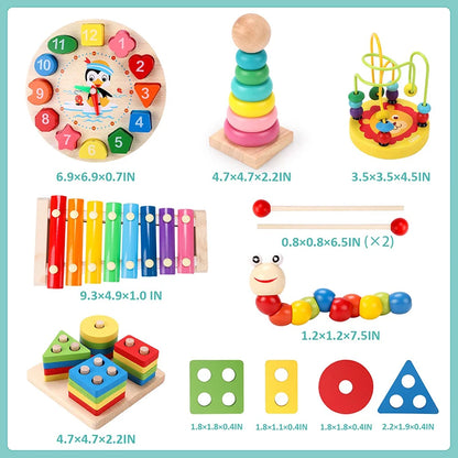 Montessori 3D Wooden Puzzles Educational Baby Toy for Early Learning