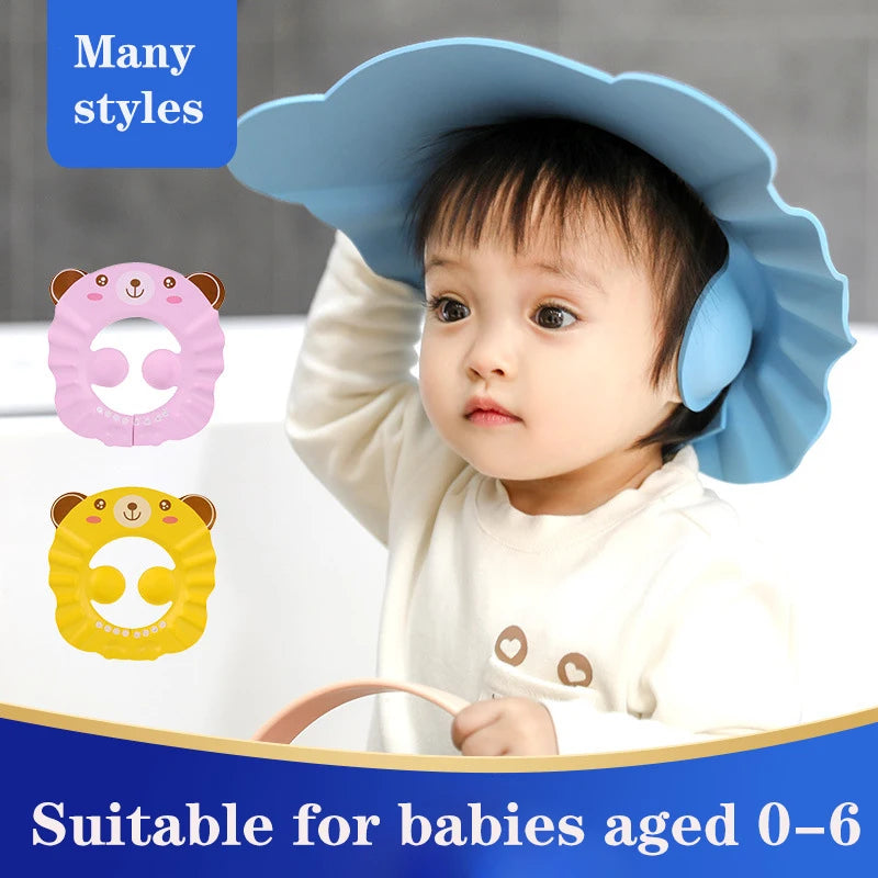 Adjustable Baby Shower Cap for Kids Ear Protection and Shampooing