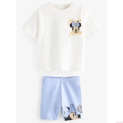 Kids Summer Tracksuit: Cartoon Tee with Print Shorts Two-Piece Set