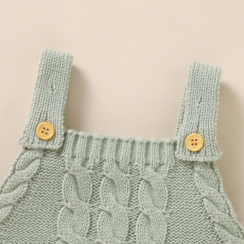 Newborn Baby Sleeveless Romper Knitted Jumpsuit Outfit 0-18M