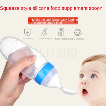 90ML Silicone Squeeze Feeding Bottle for Newborn Baby and Toddlers