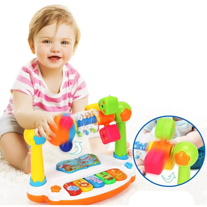 Baby Piano Toy Rotating Keyboard Light Sound Early Educational Gift