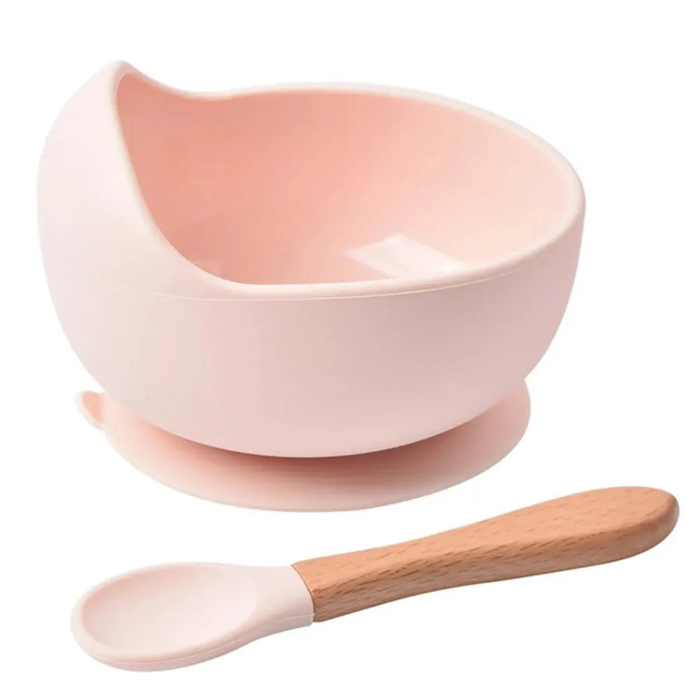 Spill-Proof Silicone Baby Feeding Bowl with Spoon – Food Grade