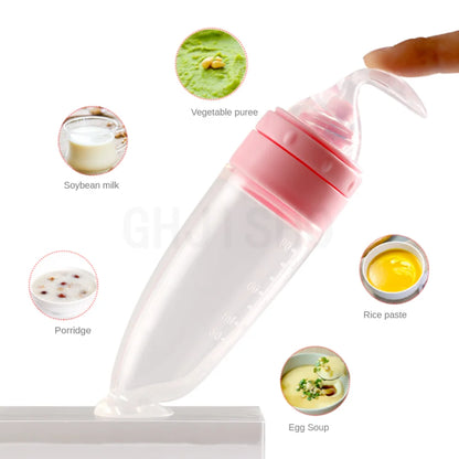 90ML Silicone Squeeze Feeding Bottle for Newborn Baby and Toddlers