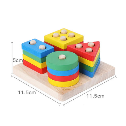 Wooden Montessori Sorting & Stacking Toys for Toddlers, Educational Gift