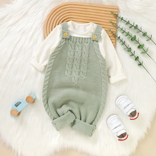 Newborn Baby Sleeveless Romper Knitted Jumpsuit Outfit 0-18M