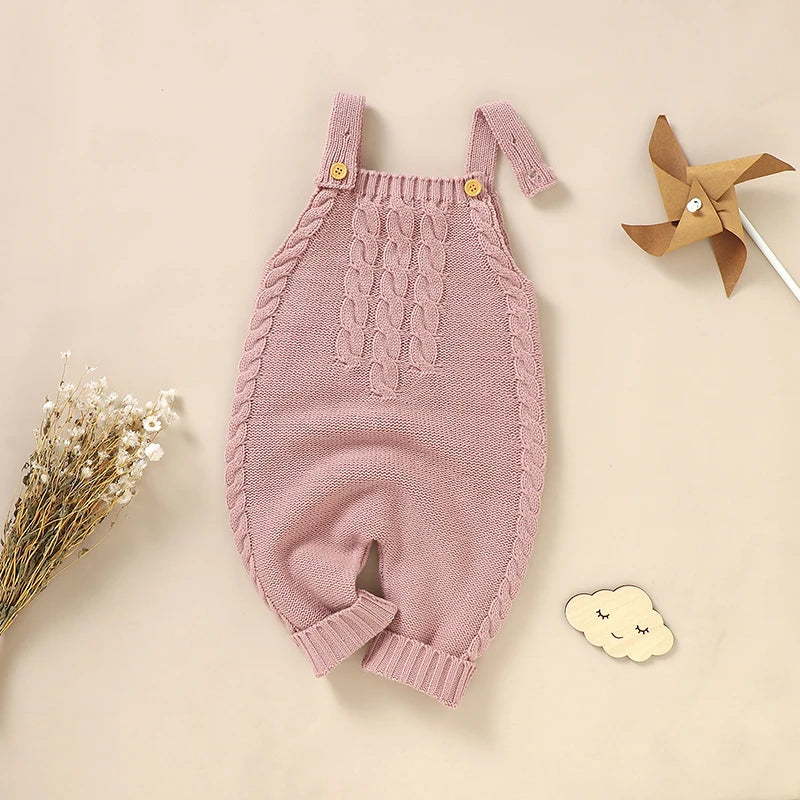 Newborn Baby Sleeveless Romper Knitted Jumpsuit Outfit 0-18M