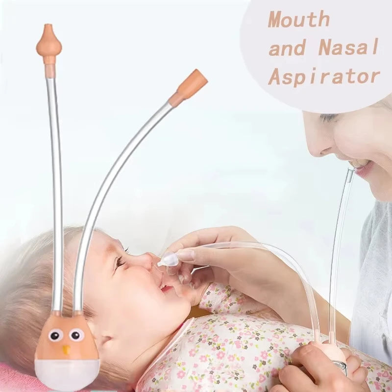 Baby Nasal Aspirator Mouth Suction Cleaner with Anti-Reflux Silicone Pipe