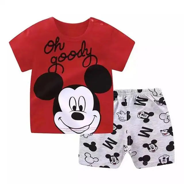 Summer Cotton T-Shirt & Shorts Set – Kids' Two-Piece Outfit